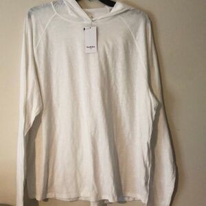 Goodfellow & Co. hooded T-shirt long sleeve slub raglan hoodie shirt white XXL